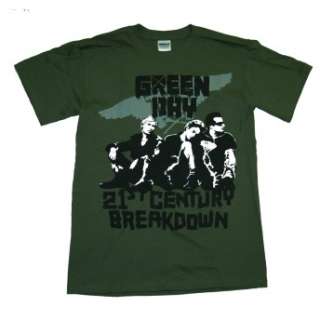   . Green Day 21st Century Break Down Band T Shirt Color Army Green