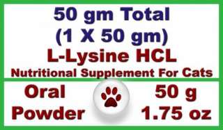 50 gm L Lysine Powder For Cats(Exactly Matches Viralys)  