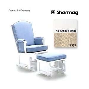  Shermag Glider Finish Antique White,Fabric 357 Baby