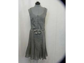 GERARD DAREL gray sleeveless dress. Scooped neck with lace trim 