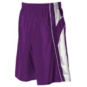 Alleson 547PY2 Youth Dazzle Basketball Shorts PU/WH   PURPLE/WHITE YL