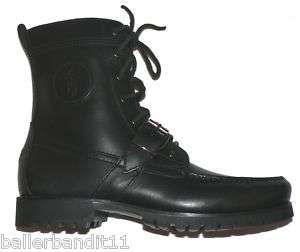 Polo Ralph Lauren Ranger boots black new mens leather  