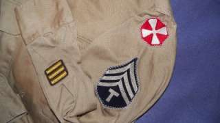   RARE WW2 US ARMY 112TH CAVALRY REGT RCT THEATER MADE ON ORIGINAL SHIRT