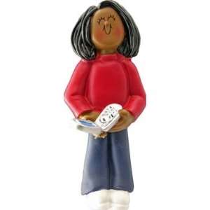  3951 Cell Phone Female African American Ornament 