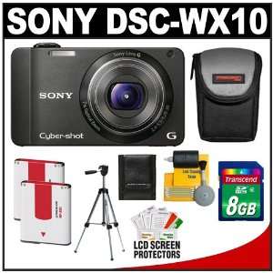 Sony Cyber Shot DSC WX10 Digital Camera (Black) with 3D Sweep Panorama 