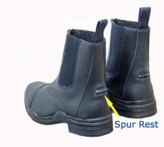 Front Zip Paddock Leather Boots W/ Italian Soles Black  