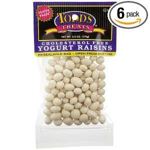 Todds Treats Yogurt Raisins, 6 Ounce Bags (Pack of 6)  