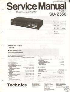 Original Technics Service Manual SU Z550 Int Amp  