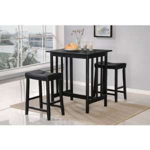  3 Piece Bar Table Set in Black Furniture & Decor