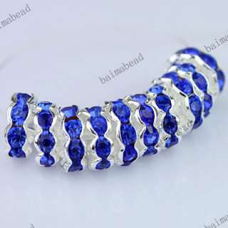 Wholesale Colorful Crystal Silver Spacer Loose Beads Jewelry Findings 