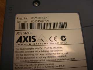 Axis 5600+ Network Print Server 0129 001 02 w/ A/C Adapter  