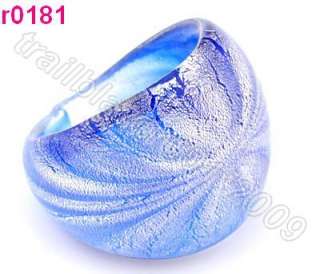 1pc Murano Lampwork Glass Ring size #8 Band r0181  