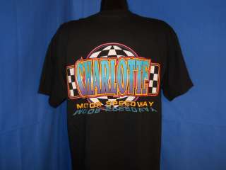 vintage CHARLOTTE MOTOR SPEEDWAY NEON NASCAR t shirt L  