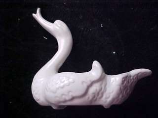 Vintage Matt White Hull Pottery Swan Planter 4 1/2  