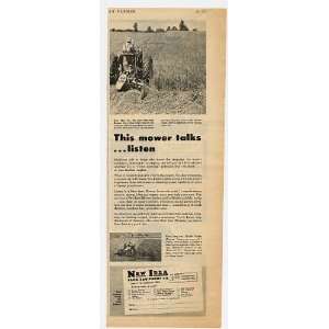  1953 New Idea Tractor Mower Talks Print Ad (11922)