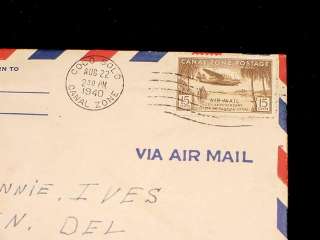 1940 CANAL ZINE WWII STAMP ENVELOPES GI LETTERS GI LOT  