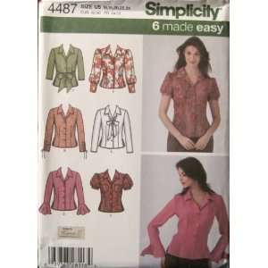 SIMPLICITY PATTERN 4487 MISSES SHIRT WITH SLEEVE VARIATIONS SIZE U5 