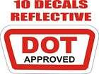 red reflective dot d o t approved helmet decal sticker