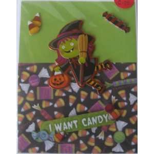 Greeting Cards Halloween Blank Inside I Want Candy 