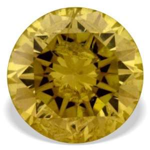    0.20 Ctw Round Shape Real Canary Yellow Loose Diamond Jewelry
