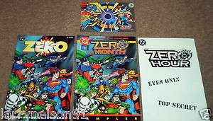 ZERO HOUR COMIC BOOK & CARD LOT BATMAN SUPERMAN GREEN LANTERN WONDER 