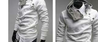   Mens Slim Top Hoodies Sweatshirt Jacket Dark Grey M L XL 1009  