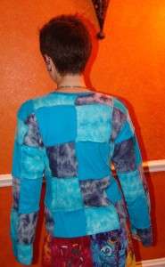 100% cotton hand dyed patchwork top