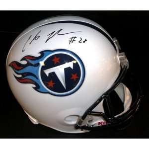   Johnson Autographed Tennessee Titans Full Size Helmet Sports