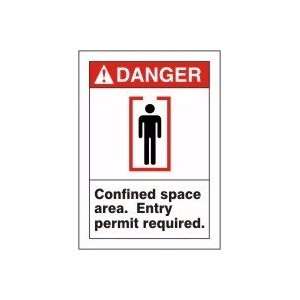  DANGER Confined Space. Entry permit required. (w/graphic 