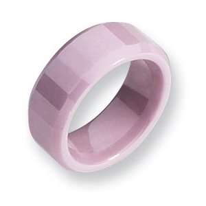  Ceramic Pink Faceted 8mm Polished Band CER19 5.5 Jewelry