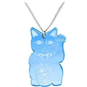  Light Blue Lucky Cat Necklace Jewelry