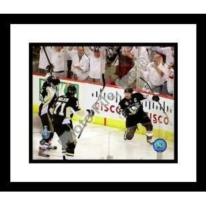  Crosby, Evgeni Malkin, & Marian Hossa Framed Pittsburgh Penguins NHL 