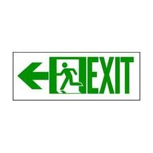 Sign,5x14,exit W/ Picto And Left Arrow   BRADY  Industrial 