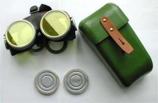 Russian Soviet OLD RADIATION PROTECTIVE GOGGLES Green  