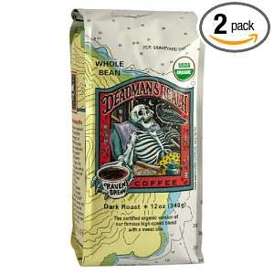 Ravens Brew Whole Bean Organic Deadmans Reach, 12 Ounce Bags (Pack 