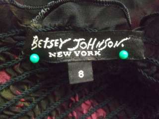 DESCRIPTION Betsey Johnson NEW YORK  Womens Black Red Rose 