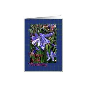  64th Birthday Grandmother Purple Lilies Card Health 