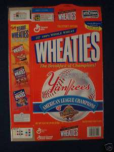 1996 New York Yankees AL Champs 18 Oz Wheaties Box  