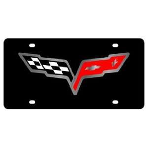  Corvette C6 Flags License Plate Automotive