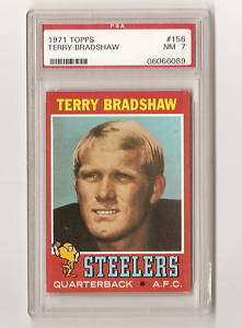 1971 Topps #156 Terry Bradshaw RC PSA 7 NM Mint  