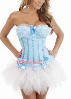 Sexy Blue Fairy Costume Moulin Rouge Corset tutu skirt  