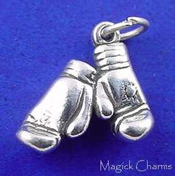 Sterling Silver .925 BOXING GLOVES 3D Charm  