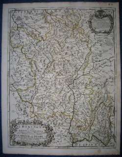 1692 Cantelli da Vignola map DUCHY OF BURGUNDY, FRANCE  