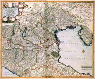 1699 map Venice Italy de Wit cartouche antique old 289  