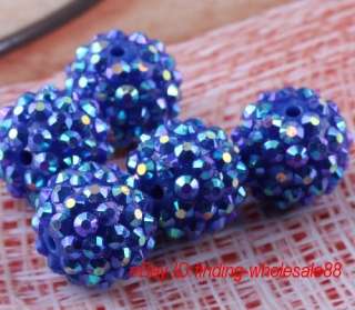   royalblue AB resin acrylic rhinestone round spacer beads 16mm  
