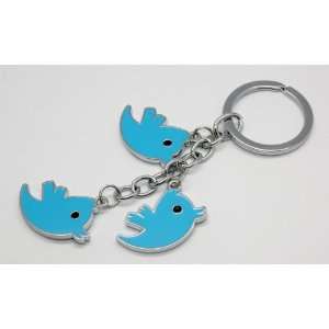  Blue Bird Twitter Symbol Charms Metal Keychain Key Chain 