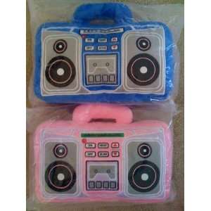  Choice of Blue or Pink Plush FM Boombox Pillow Radio 
