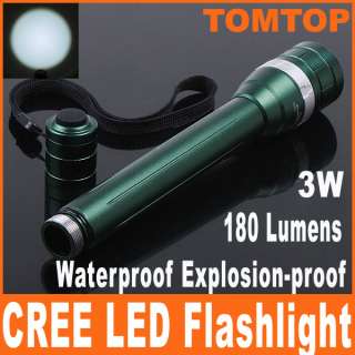    proof Cree LED Flashlight Zoomable Torch 180 Lumens 3W  
