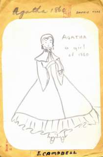 Vtg Agatha 1860 Outfit Pattern Barbie Dress Coat Bonnet  