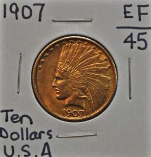1907 USA $10 Gold Coin EF 45  